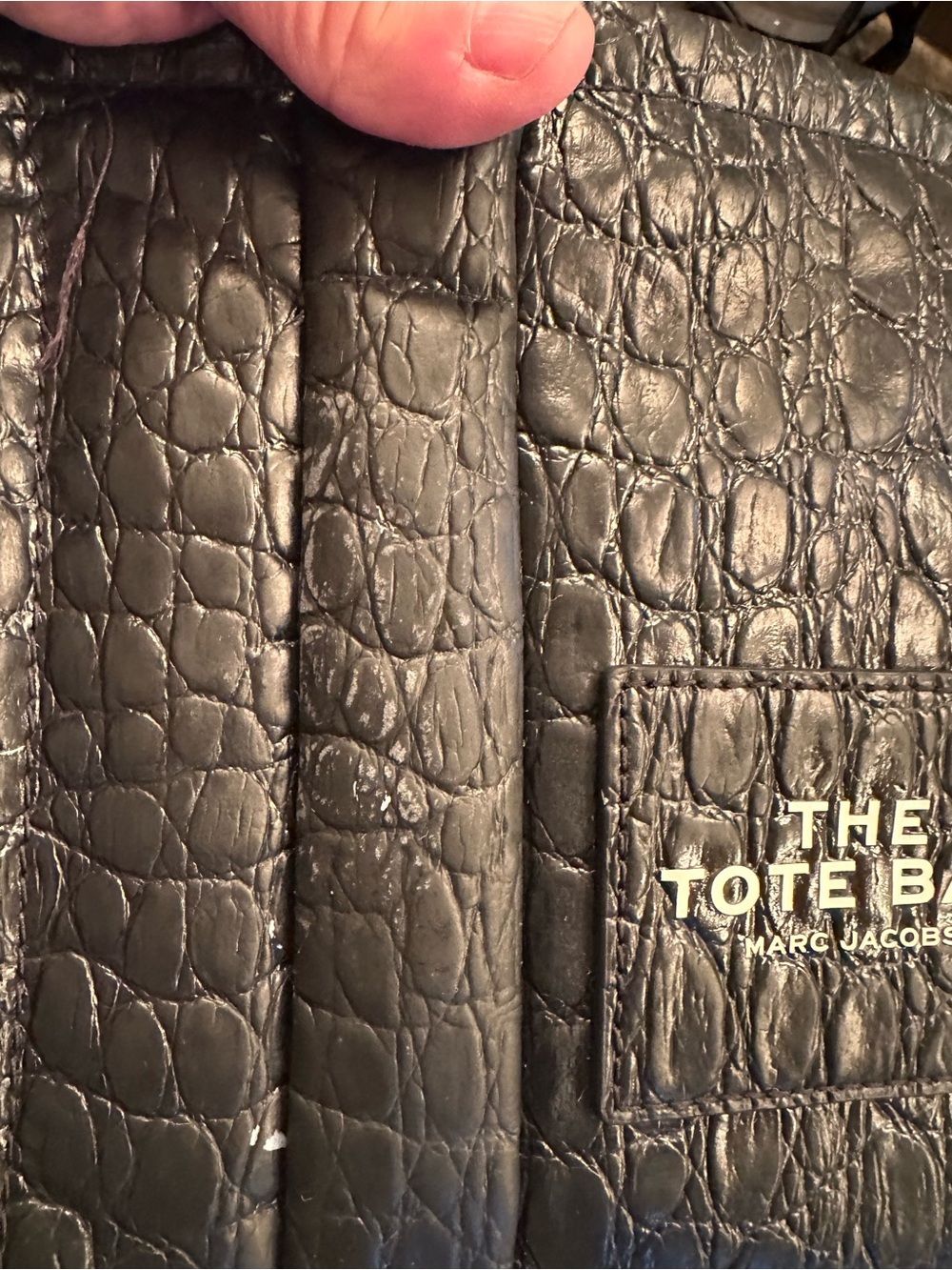 Marc Jacobs Black Croc-Embossed Tote Bag - Picture 2 of 9